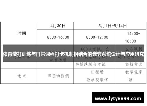 体育散打训练与日常课程打卡机制相结合的嵌套系统设计与应用研究